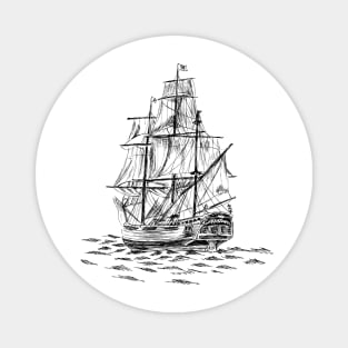 Antique Sailboat Sketch Magnet